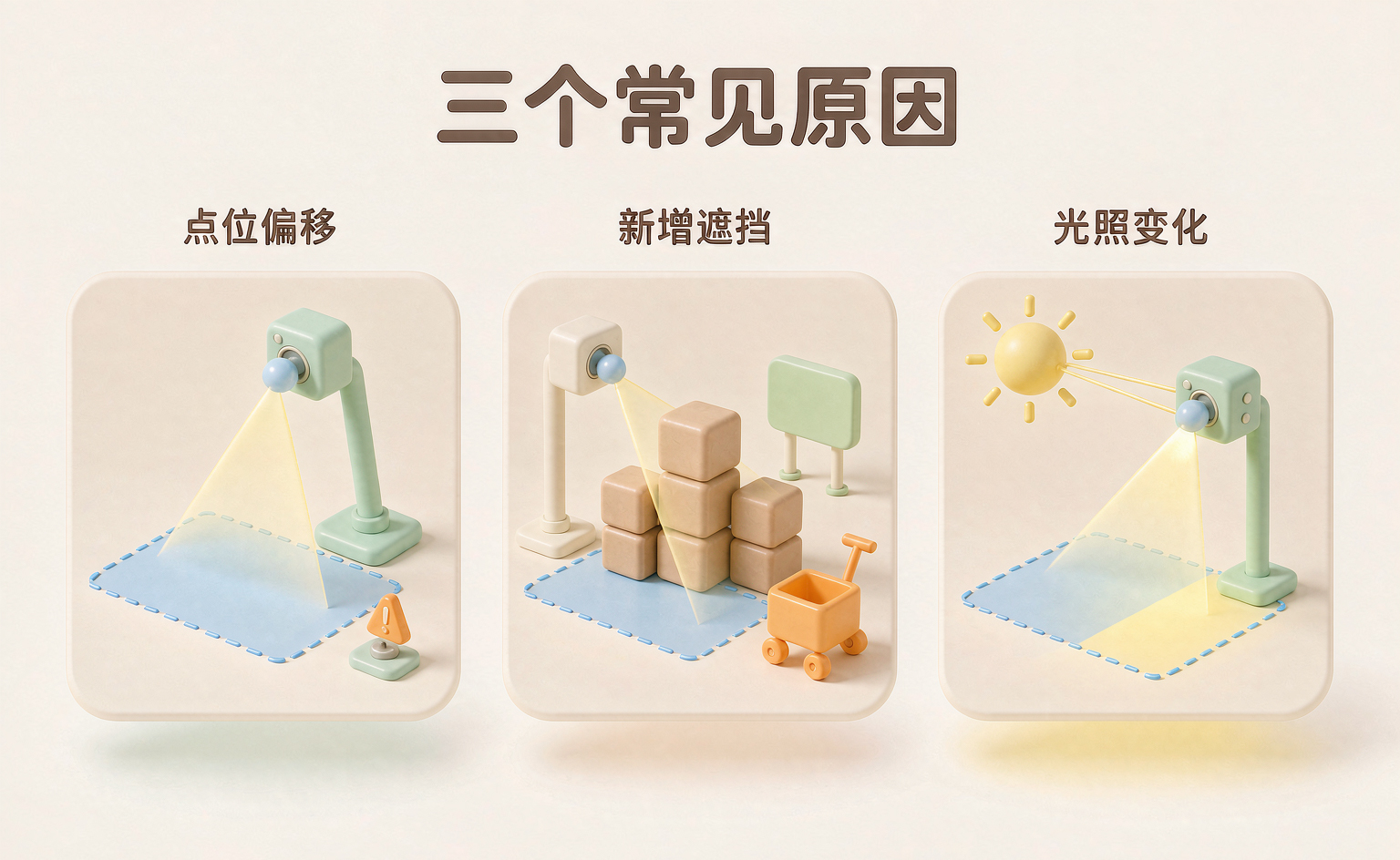 效果衰减的三个常见原因：点位偏移、新增遮挡、光照变化